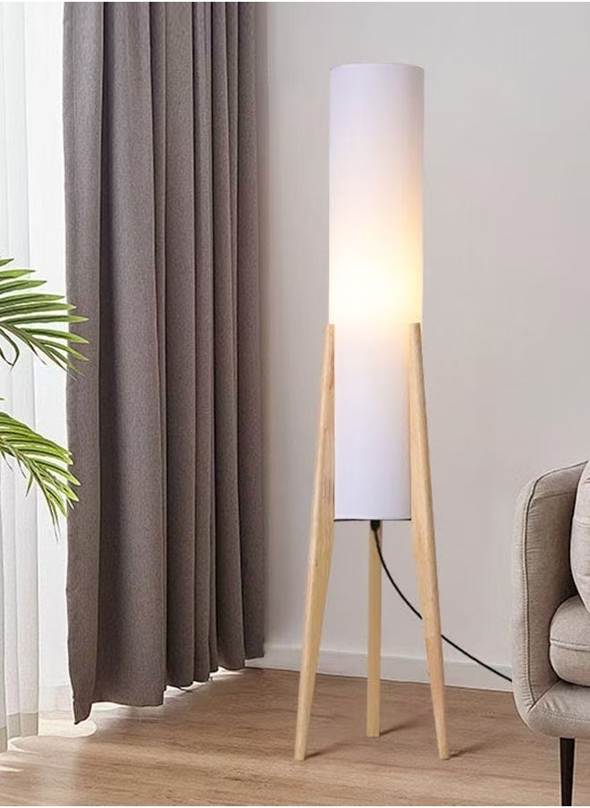 Raffine Personalized Artistic Design Nordic Retro Style Atmosphere Floor Lamp Standing Floor Light with Wood Legs Tri Color Brightness Control Lampshade Floor Lamp Decorative Corner Standing Light for Living Room Bedroom Hotel Shops Office 26x126.8 Centimeter  - Image 1