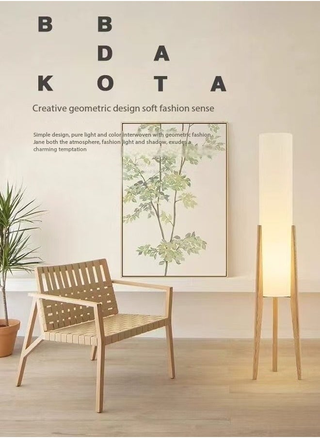 Raffine Personalized Artistic Design Nordic Retro Style Atmosphere Floor Lamp Standing Floor Light with Wood Legs Tri Color Brightness Control Lampshade Floor Lamp Decorative Corner Standing Light for Living Room Bedroom Hotel Shops Office 26x126.8 Centimeter  - Image 4