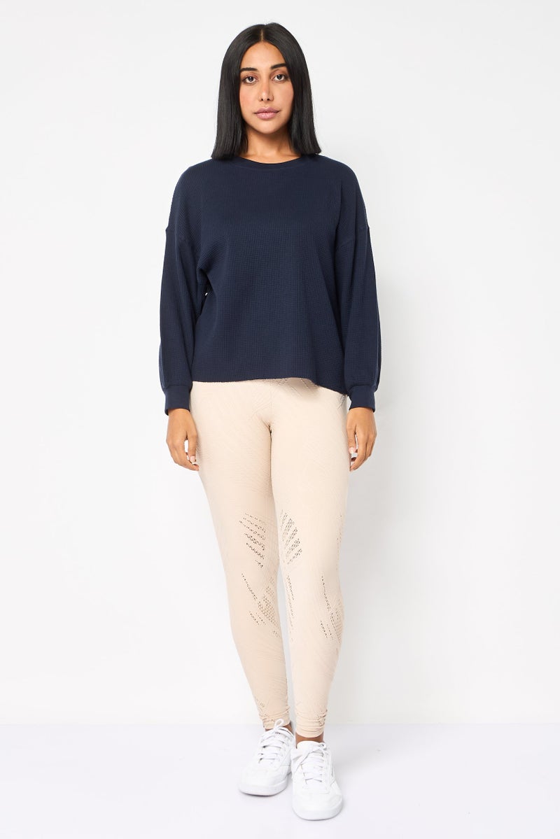 Sage Collective Women Sportswear Fit Long Sleeves Outdoor Sweatshirt, Navy - Image 2