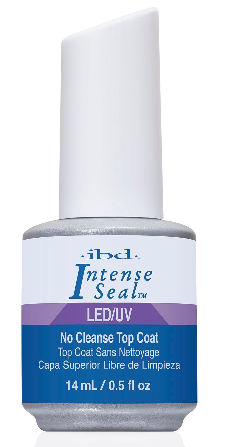 IBD LED/UV Intense Seal No Cleanse Top Coat for Gel and Acrylic Nails, High Gloss Mirror Shine, Non Yellowing Formula, 14ml 0.5 fl oz - Image 1