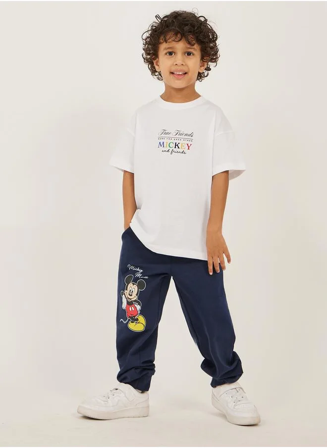 ستايلي Mickey Mouse Print Drawstring Waist Joggers