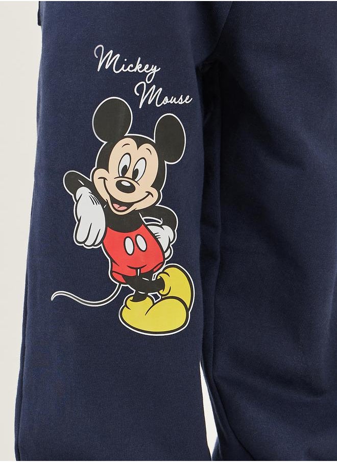 Styli - Mickey Mouse Print Drawstring Waist Joggers - Image 1