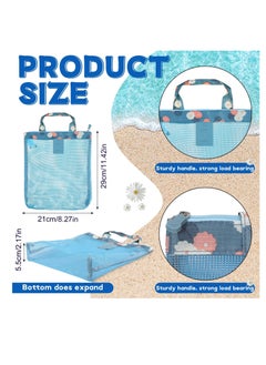 SYOSI Mesh Beach Bag, Tote Backpack Toys, Classic Beach Bag with Zipper Pool Bag, Family Beach Tote, Children Toy Storage Bag, Foldable Mesh Tote Bags with Handles Travel Bag for Women Girls  - Image 5
