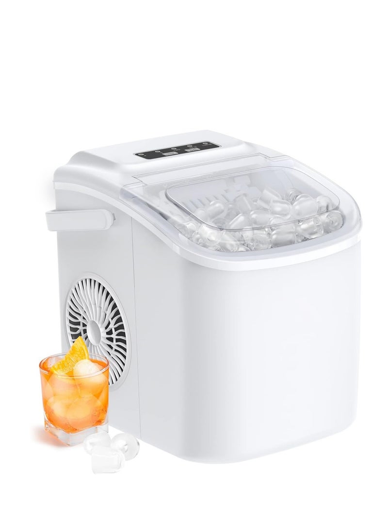 Generic Ice Maker Countertop with Handle, Self-Cleaning Ice Maker with Scoop and Basket, 9 Cubes in 6 Mins, 10Kg/24H, Portable Small Ice Machine with Scoop and Basket for Home kitchen Office Party  - Image 1