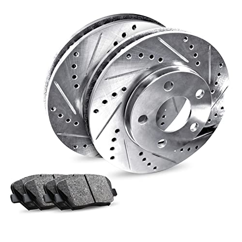 R1 Concepts Rear Brakes and Rotors Kit |Rear Brake Pads| Brake Rotors and Pads| Super Duty Brake Pads and Rotors |fits 2007-2021 Lexus LX570, Toyota Land Cruiser, Sequoia, Tundra - Image 1