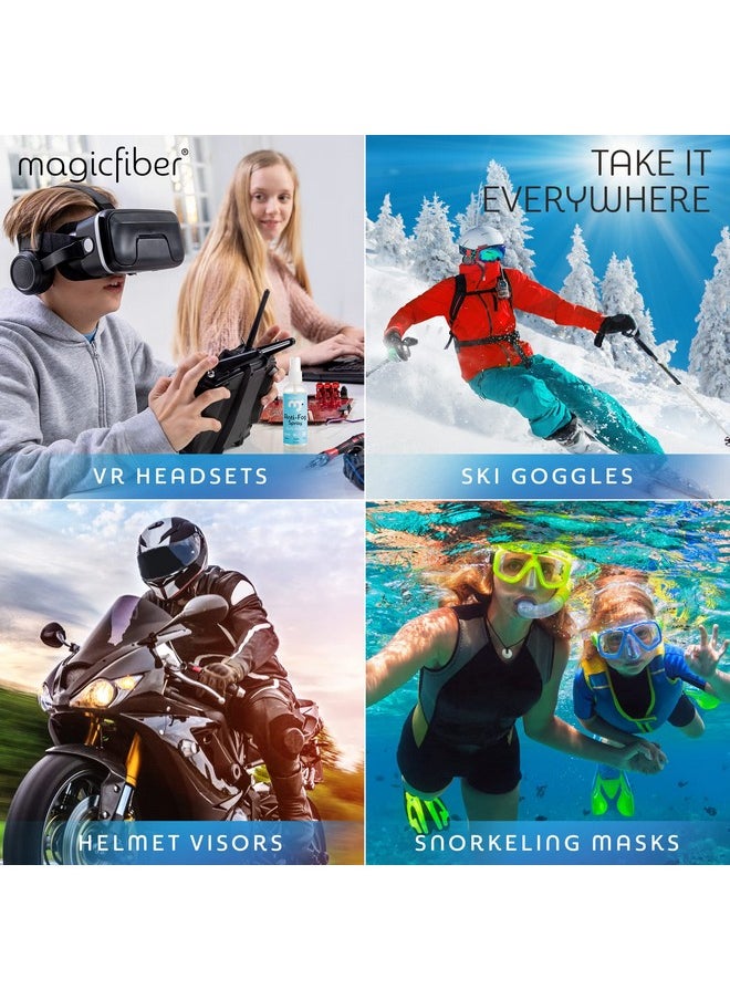 MagicFiber - Anti Fog Cleaning Kit Anti Fog Spray For Glasses Swim Goggles Snorkel Masks Ski Goggles & More! Comes With 2 Microfiber Cleaning Cloths - Image 1