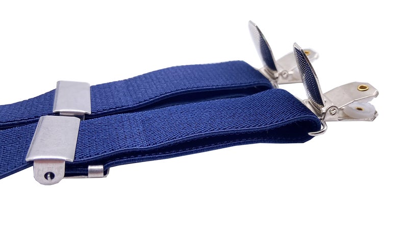 AYOSUSH Adjustable Suspenders for Women Navy Blue with 4 Metal Clips Skinny Thin - Image 5