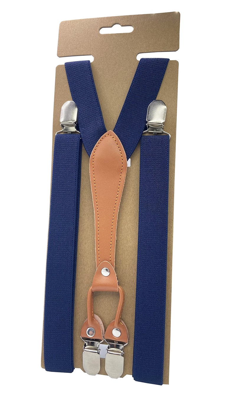 AYOSUSH Adjustable Suspenders for Women Navy Blue with 4 Metal Clips Skinny Thin - Image 2