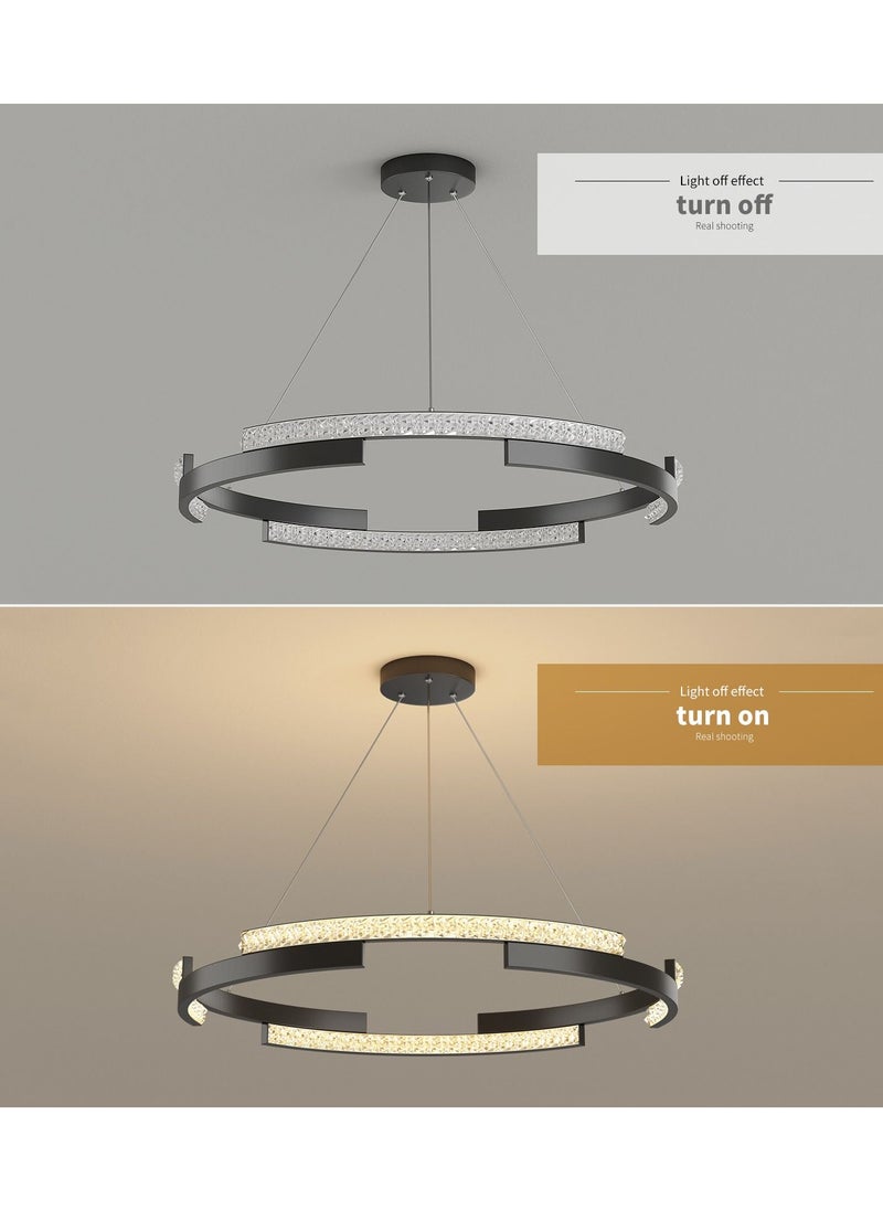 Haikomin Dimmable LED Chandelier Lighting Fixture with Remote  Adjustable Hanging Pendant Light Ring LED Chandelier for Dining Living Room Kitchen Island  - Image 5