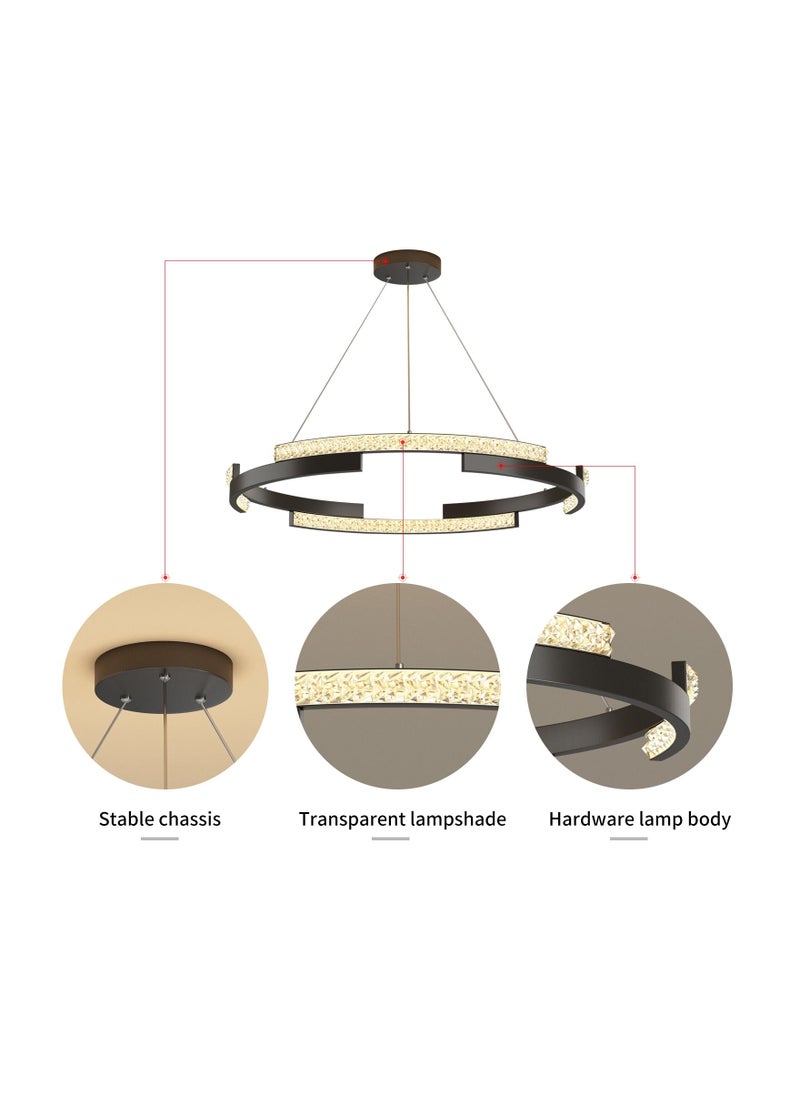 Haikomin Dimmable LED Chandelier Lighting Fixture with Remote  Adjustable Hanging Pendant Light Ring LED Chandelier for Dining Living Room Kitchen Island  - Image 4