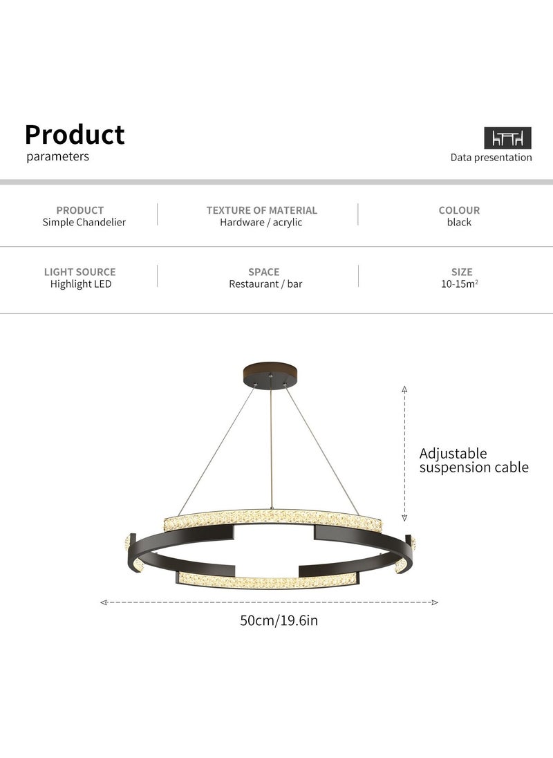 Haikomin Dimmable LED Chandelier Lighting Fixture with Remote  Adjustable Hanging Pendant Light Ring LED Chandelier for Dining Living Room Kitchen Island  - Image 3
