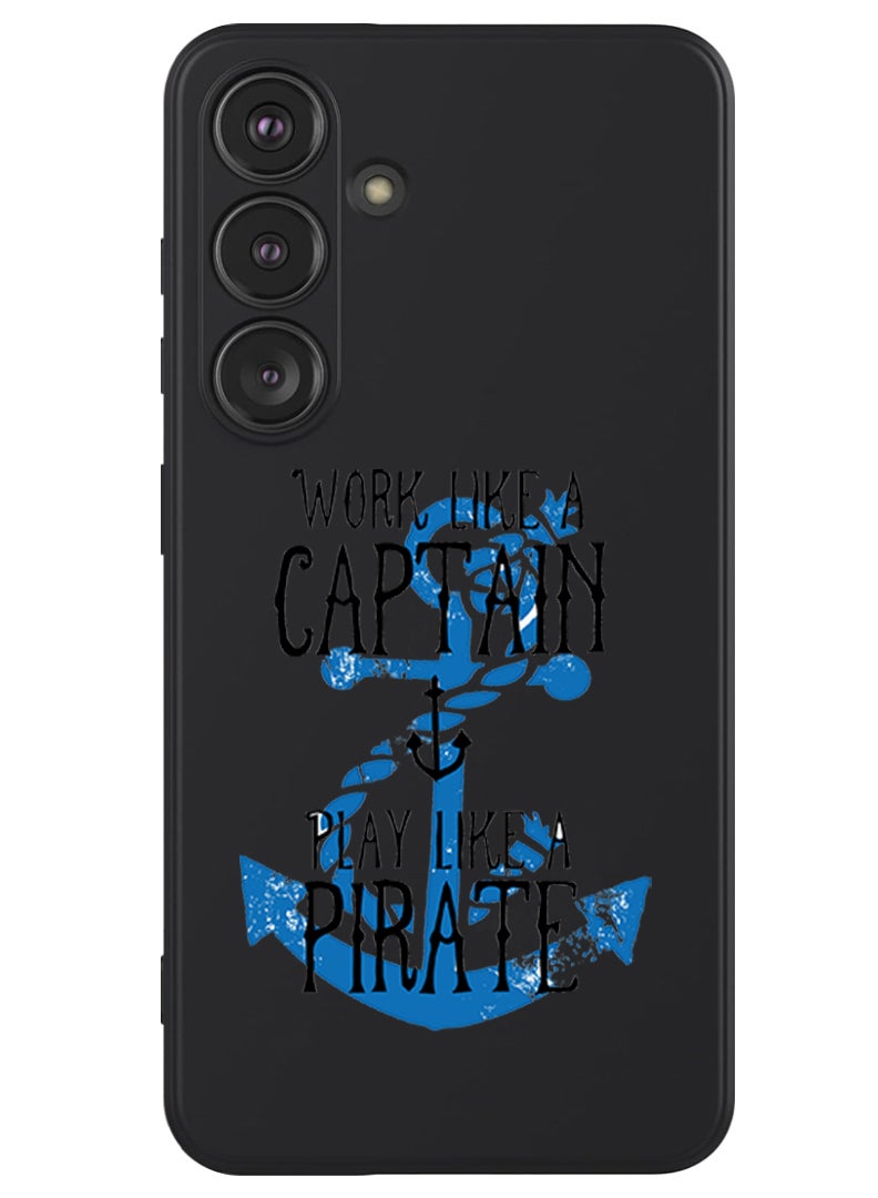 Theodor Protective Slim Fit Case Liquid Silicone Cover with Full Body Protection Anti-Scratch Shockproof Case For Samsung Galaxy S24 Plus (Black) - Work like a Captain  - Image 1