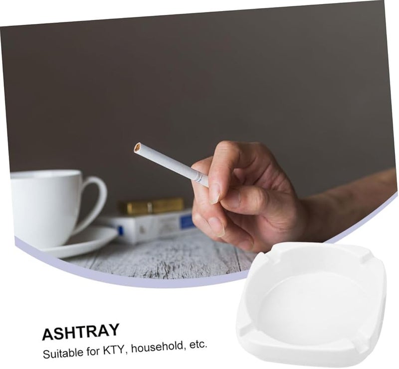 منفضة سجائر مربعة من الخزف الأبيض للمنزل والمطعم ومناطق التدخين - Image 4