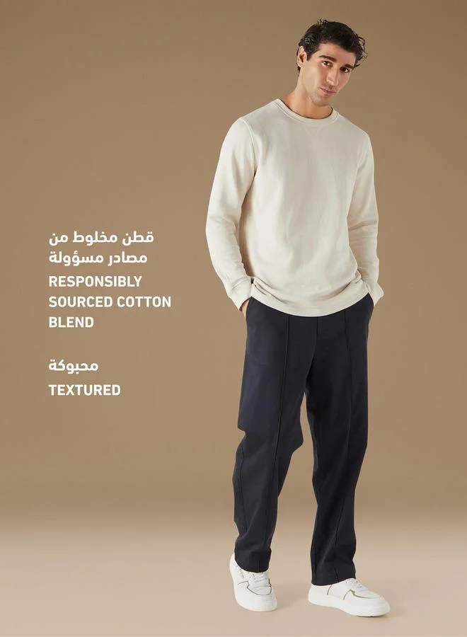 سبلاش فيڤ كنزة بياقة دائرية وأكمام طويلة