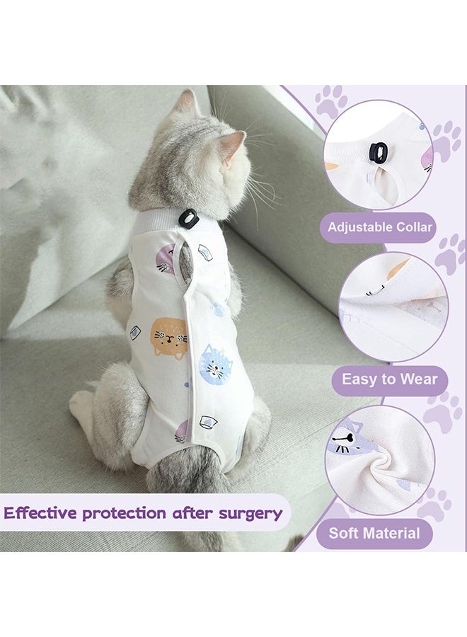 Cat Recovery Suit for Spay Abdominal Wounds, Breathable Cat Onesie for Cats After Surgery Female, Kitten Surgical Recovery Suit Female Cone of Shame Alternative for Cats Anti Licking(L) - Image 2