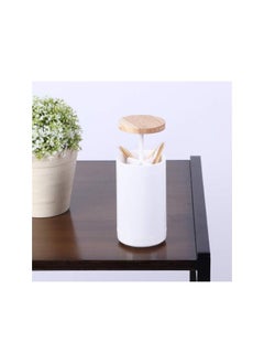 Mini Toothpick Holder, 4-Compartment Pop Up Toothpick Dispenser Qtip Cotton Swabs Container for Home Bathroom Kitchen Restaurants (Toothpick Not Included)