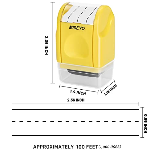 Miseyo Dashed Handwriting Lines Practice Roller Stamp,Self-Inking Line Rolling Stamps for Kids Writing- Yellow - Image 2