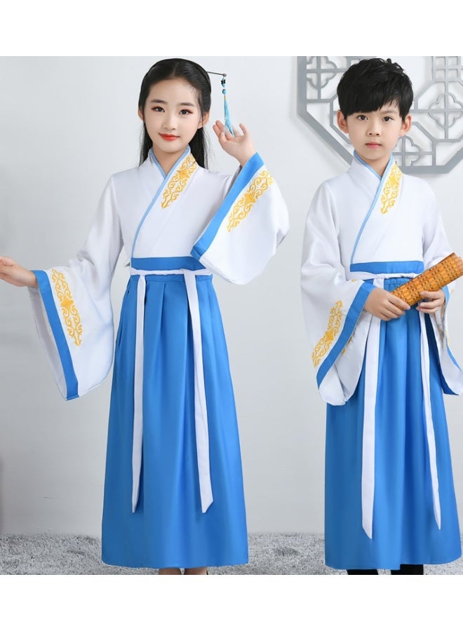 NIBEMINENT Children's performance costumes, Hanfu, ancient costumes, academic style, boys and girls, three-character classic, and bookboy roles - Image 1