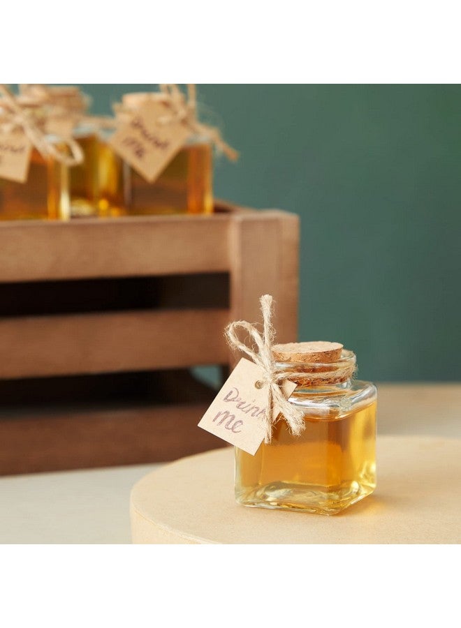 BLUE PANDA 15 Pack Small Glass Bottles with Cork Stoppers - Mini Jars with Cork Lids, Twine, and Blank Tags for Crafting & Spices - Small Bottles 1.7 Oz (50ml) - Image 2