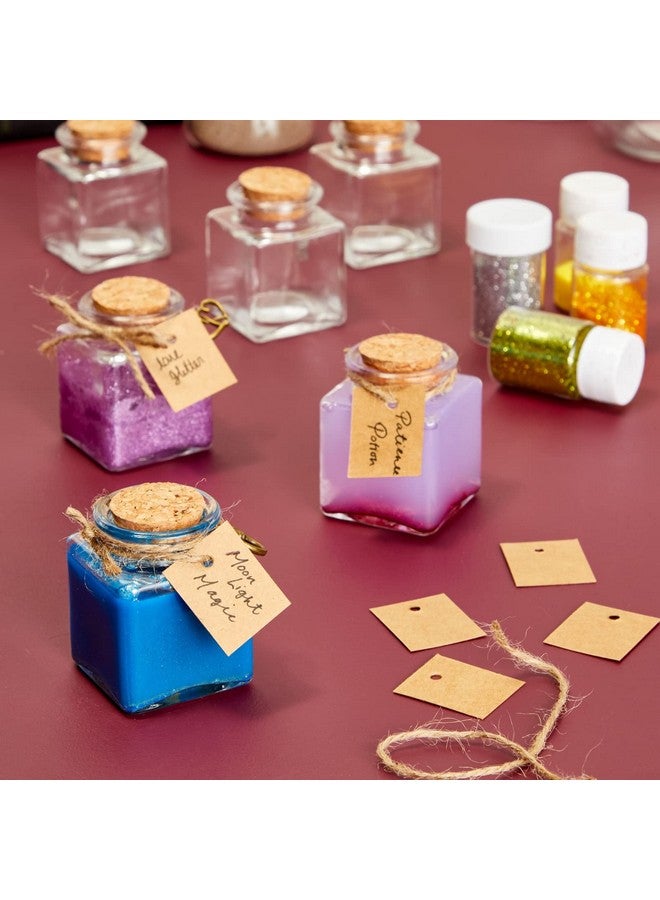 BLUE PANDA 15 Pack Small Glass Bottles with Cork Stoppers - Mini Jars with Cork Lids, Twine, and Blank Tags for Crafting & Spices - Small Bottles 1.7 Oz (50ml) - Image 4