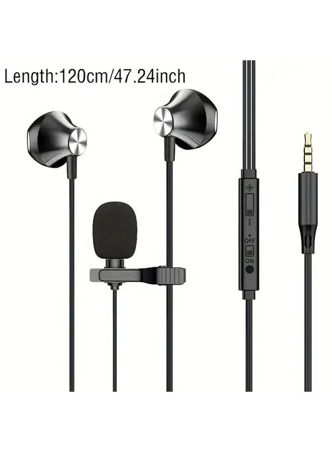 Black Type C 3 5mm Digital Wired Microphone 2 in 1 Headphones Karaoke Live Broadcast Gaming - Image 3