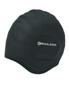 ENDLESS  Comfortable Silicon Swimming Cap with Ergonomic Ear Pockets | Fully Elastic Waterproof Cap for Long and Short Hair with Thicker Edge | For Women and Men  - Image 1