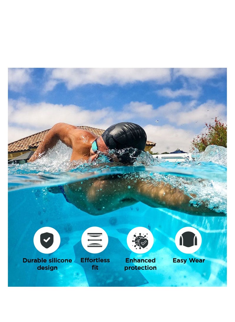ENDLESS  - Comfortable Silicon Swimming Cap with Ergonomic Ear Pockets | Fully Elastic Waterproof Cap for Long and Short Hair with Thicker Edge | For Women and Men - Image 1