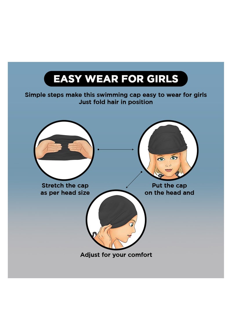 ENDLESS  - Comfortable Silicon Swimming Cap with Ergonomic Ear Pockets | Fully Elastic Waterproof Cap for Long and Short Hair with Thicker Edge | For Women and Men - Image 1