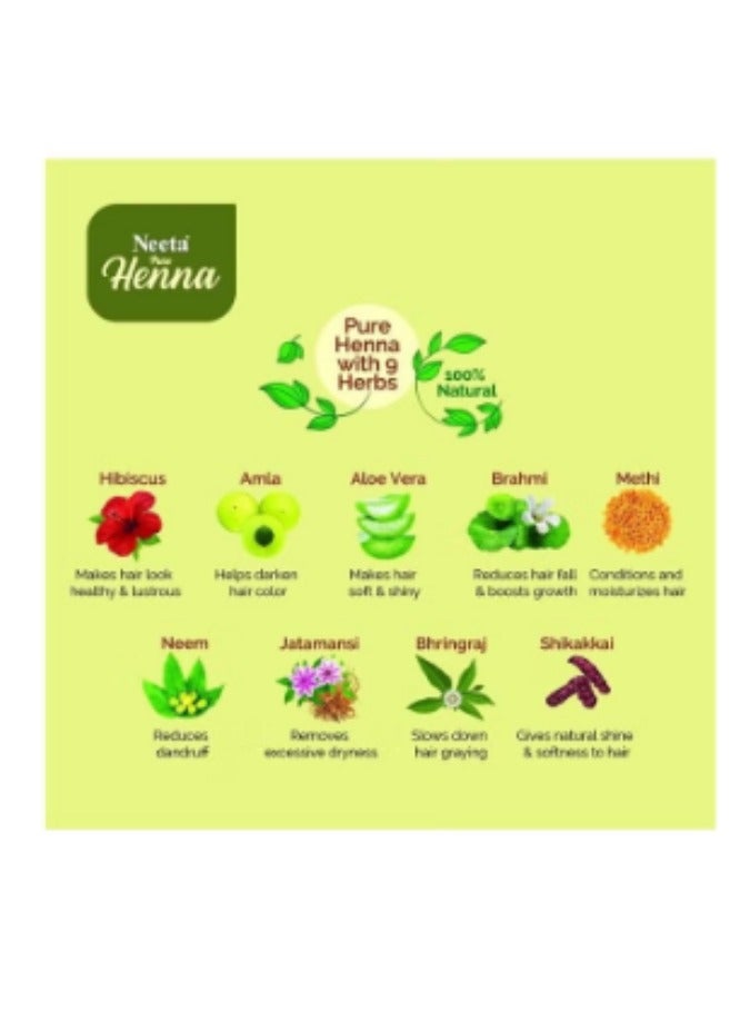 Neeta Pure Henna (Mehendi) Powder For Hair | 100% Natural Henna Powder with Goodness of 9 Herbs, 5.29 Ounce Pack of 1 - Image 3