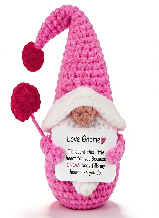 JULEASEL Positive Gnome Valentine Crochet Knitted Doll with Positive Card for Lover, Cute Romantic Gift for Girlfriend, Boyfriend, Couple, Unique Valentine Gift - Image 1