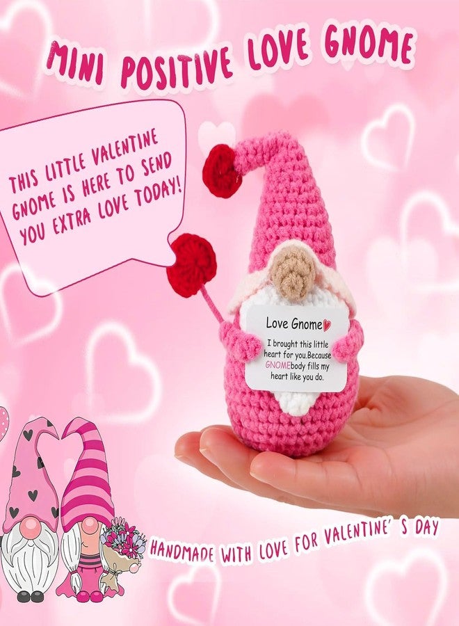 JULEASEL Positive Gnome Valentine Crochet Knitted Doll with Positive Card for Lover, Cute Romantic Gift for Girlfriend, Boyfriend, Couple, Unique Valentine Gift - Image 2