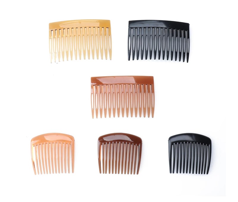 6 Pcs Hair Side Comb with Teeth Multi Size Color Curved Plastic French Twist Comb Hair Clip Accessories for Women Girls Long Straight Curly Fine Hair