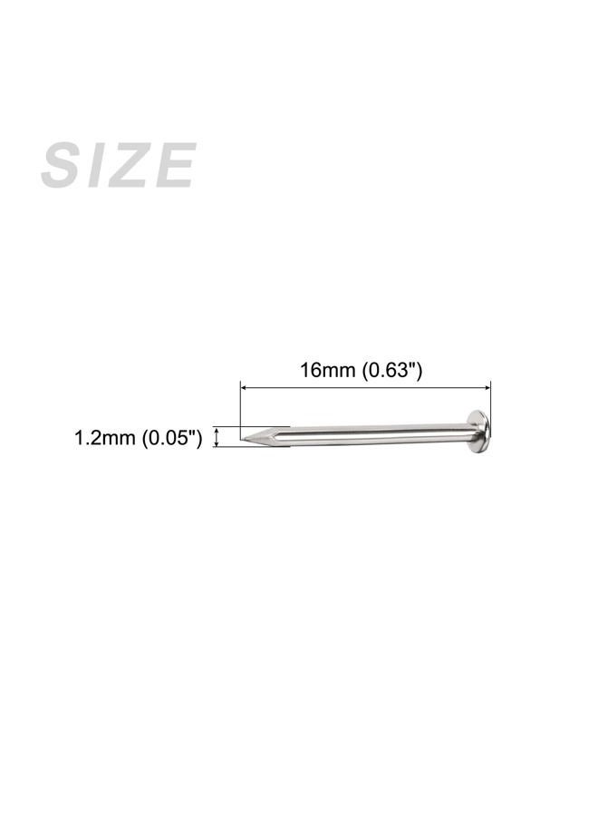 METALLIXITY Small Nails (1.2x16mm) 500pcs, Carbon Steel Tiny Hardware Nails - for Household Woodworking, Silver Tone - Image 2