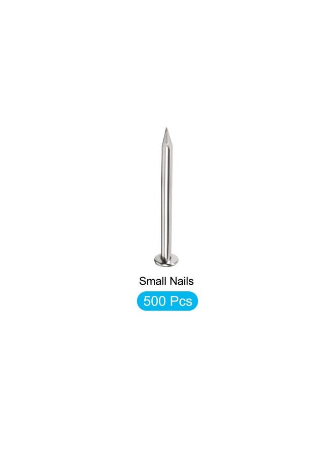 METALLIXITY Small Nails (1.2x16mm) 500pcs, Carbon Steel Tiny Hardware Nails - for Household Woodworking, Silver Tone - Image 5