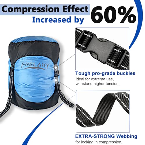 Frelaxy Compression Sack, 40% More Storage! 11L/18L/30L/45L Compression Stuff Sack, Water-Resistant & Ultralight Sleeping Bag Stuff Sack - Space Saving Gear for Camping, Traveling, Backpacking - Image 2