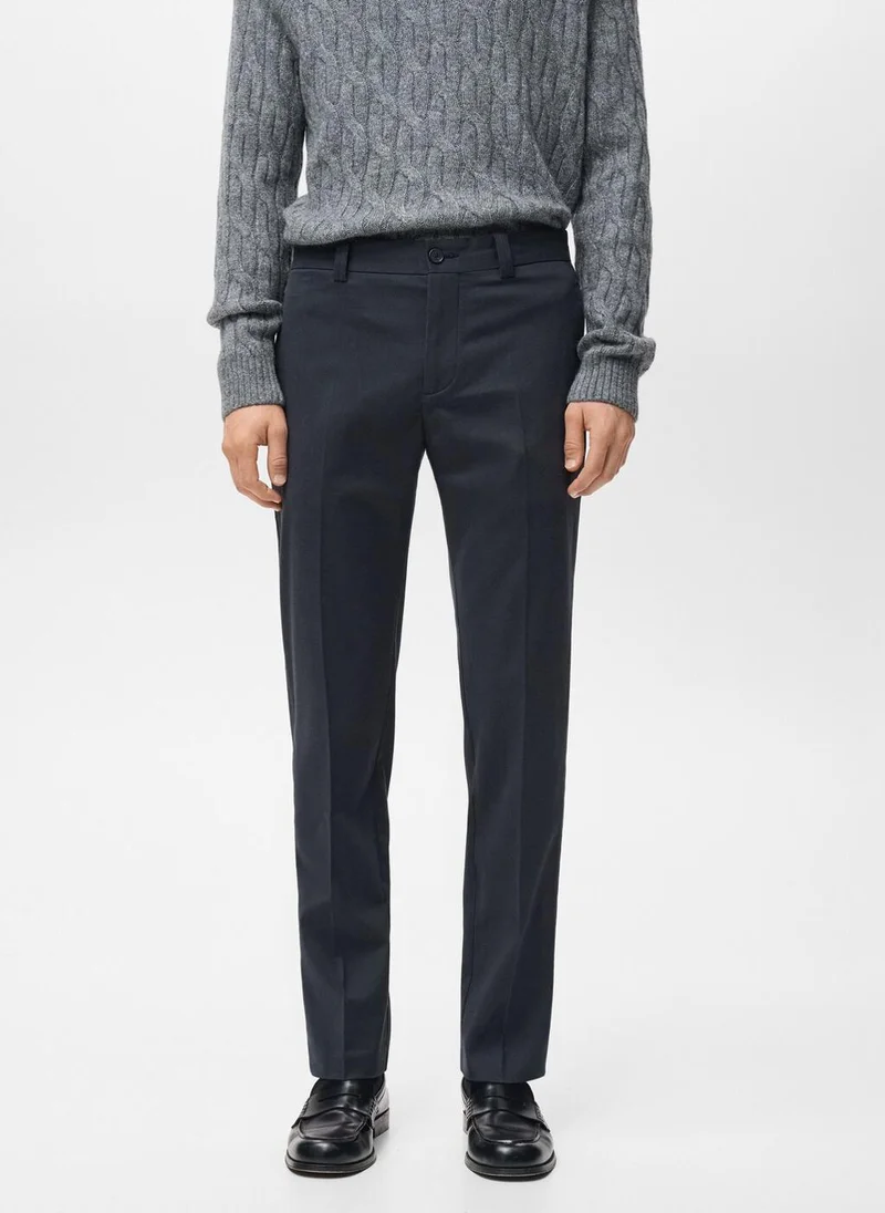 Regular-fit cotton trousers