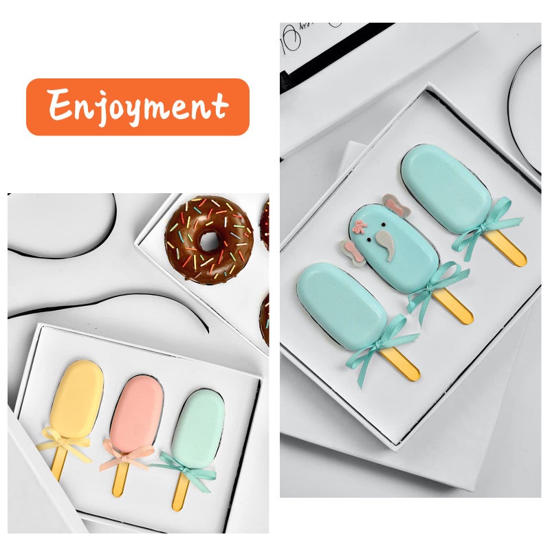 Romooa 30 Pieces Acrylic Sticks Reusable Cakesicle Sticks Cake Pop Mold Mirror Ice Pop Sticks Ice Cream Cakesicle Mold for Home Cake Candy Gifts Party Craft (4.5 Inches, Gold) - Image 5