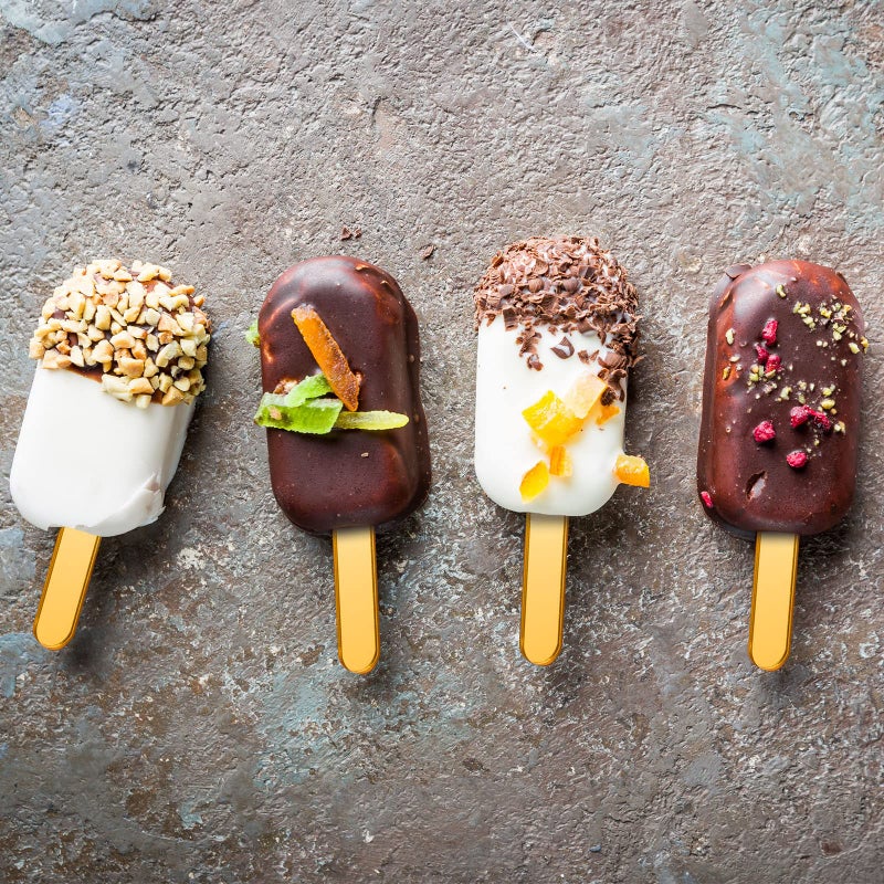 Romooa 30 Pieces Acrylic Sticks Reusable Cakesicle Sticks Cake Pop Mold Mirror Ice Pop Sticks Ice Cream Cakesicle Mold for Home Cake Candy Gifts Party Craft (4.5 Inches, Gold) - Image 4