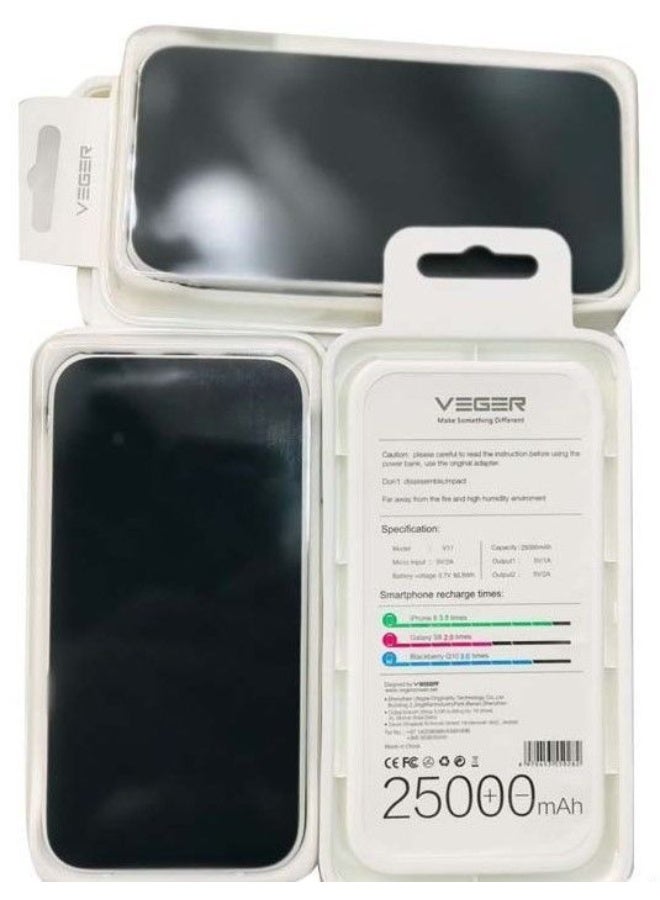 VEGER بنك الطاقة VEGER بسعة عالية 25000mAh - مثالي للسفر والاستخدام اليومي - Image 1
