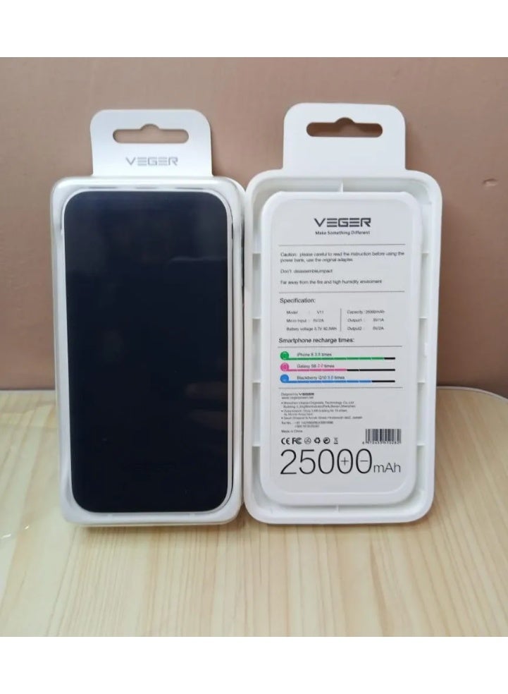 VEGER بنك الطاقة VEGER بسعة عالية 25000mAh - مثالي للسفر والاستخدام اليومي - Image 2