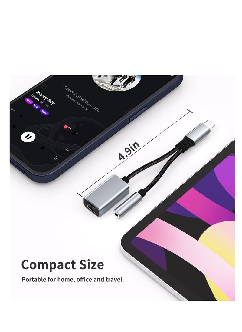 Generic - USB C to 3.5mm Audio Adapter with Charger, 3 in 1 USB C Earphone Jack Audio Splitter with PD Fast Charging Adapter Compatible with iPhone 15/15Pro, Galaxy S24 Ultra/S23/S22/S21, Google Pixel 8/7/6 - Image 1