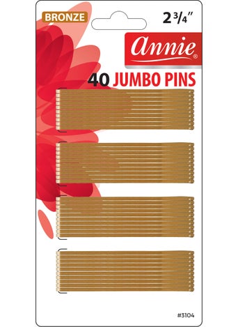 annie jumbo bob hair pins 40 counts roller pin Brown roller pins