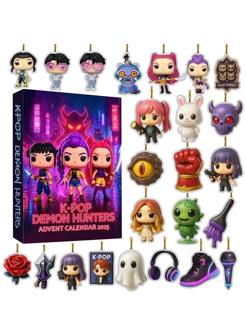 general K-POP: Demon-Hunting Girl Group Calendar Blind Box Acrylic Keychain Set Backpack and Car Hanging Decoration Can Be Used as Birthday or Holiday Gift - Image 1