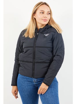 Reebok Women Sportwear Fit Brand Logo Outdoor Jacket, Black  - Image 1