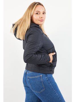 Reebok Women Sportwear Fit Brand Logo Outdoor Jacket, Black  - Image 2