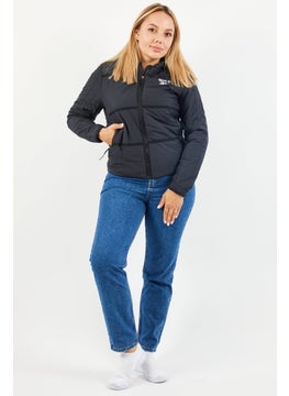 Reebok Women Sportwear Fit Brand Logo Outdoor Jacket, Black  - Image 3