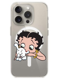 Magnetic Case for iPhone 15 Pro Max 6.7-inch Compatible with MagSafe Wireless Charging, Shockproof Phone Bumper Cover Betty Boop with dog