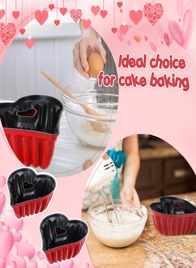 Layhit 2 Pieces 10 Inches Cake Mold Heart Shaped Cake Pans Aluminum Cake Pan Non Stick Oven Cake Baking Mold for Valentines Birthday Christmas Wedding Family Party Kitchen Accessories(Red) - Image 5