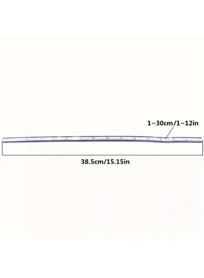 Flexible Curve Ruler Blue Adjustable Shape Multi Scale Durable Plastic Tool for Drawing Art - Image 3