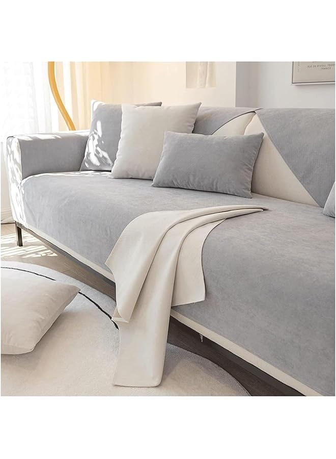 erorex Sofa Slipcovers Soft Chenille Sofa Cover, Waterproof Sofa Sleeve, L Shape Sofa Cover, 1, 2, 3, 4 Seater Sofa Cover, Pets Sofa Protector, Non Slip, Water Wash(رمادي,70 * 210cm) - Image 1